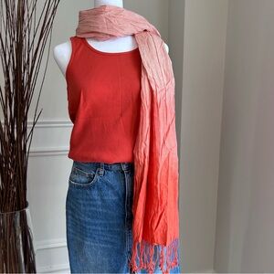 George Tank Top Ribbed and Scarf Coral Ombre Melon Womens XL